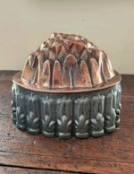 Large Antique Victorian Copper & Tin Pudding Jelly Cake Mould 7.25" × 5.5" × 5.5