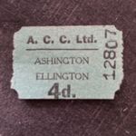 Railway. Ticket.    (  A C C Ltd.   Ashington.  Ellington.   4d.   )