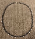 Vintage 925 Sterling Silver Marcasite & Clear Crystal Choker Necklace Art Deco