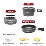 Camping Cookware Set Portable Pots Pans Kettle Outdoor Cooking Kit Hiking UK