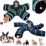 Pop Up Cat Tunnel 5 Way Collapsible Small Animal Tubes Interactive Maze House