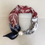 Elegant Pearl Tail Magnetic Clasp Scarf Summer Fashion Breathable Neck Wrap