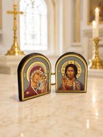 Mini Orthodox Folding Icon – Jesus Christ & Virgin Mary