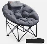 EVER ADVANCED XL Moon Chair for Adults 6cm Padded Garden Saucer Modern, Grey