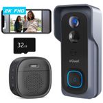 ieGeek 2K HD Video Doorbell Camera Wireless With Battery Chime WiFi Door Camera