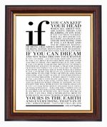 IF - POEM BY RUDYARD KIPLING - IF YOU CAN KEEP YOUR HEAD - FRAMED PRINT 951R