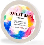 White Artist Masking Tape 1 Inch x 180 FT Acid-Free Low Tack for Watercolour
