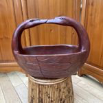 Vintage Hand Carved Wood Decorative Swan Fruit Basket Bowl Table Centre Piece