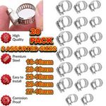 20x Genuine Jubilee Hose Clips Worm Drive Hose Clamps Mild Steel Zinc 18-27mm