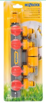 Hozelock 2150 4 Way Tap Connector Garden Water Hose Pipe Watering Timer