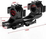 Quick Release One Piece Scope Mount 1"/30mm Cantilever 3Side Picatinny Rail 20mm