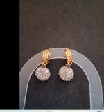 Swarovski gold tone pave clip dangle earrings