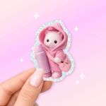 Sylvanian Families Calico Critter Waterbottle Glitter Sticker