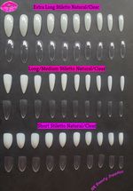 STILETTO False Nails SHORT MEDIUM EXTRA LONG Full Cover Glue On Nail Tips 