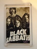 Black Sabbath, Ozzy Osbourne, Black and White Abstract,  Fridge Magnet