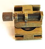 Vintage Nesbitt Portable Brass folding magnifying thread counter with adjustment