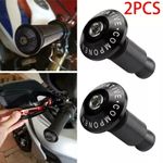 2x Universal Motorbike Bar Ends Motorcycle Handlebar Weights Plugs Grips Black