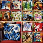 Latch Hook Kits Pillowcase Tree Dog Cushion Cover Home Decoration DIY Gifts