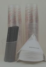 Paint Mixing Cups 600cc Stick & Paint Strainers 190 Micron 10 of Each