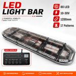 1200mm 80 LED Amber Warning Light Bar Flashing Beacon Recovery 12/24V 17 Mode