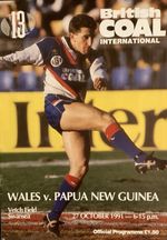 RUGBY LEAGUE INTERNATIONAL PROGRAMME WALES V PAPUA NEW GUINEA 1991 Ex Condition