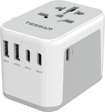 28W Universal Travel Adapter Worldwide Plug Adaptor with 2 USB A & 3 USB C Ports