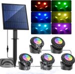 T-SUN 5 IN 1 Solar Pond Lights Underwater LED RGB Garden Pond Fountain Spotlight