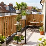 Plant Stand Indoor 6-Tier Tall Plant Shelf Multiple Metal Wood Flower Pot