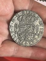8 Reales Reale Pillar Wave Silver Coin 1740 Mexico Spain Philip V Good Condition