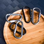 4 Pcs 8CM Carabiner Clip Hooks D-Ring Screw Lock Outdoor Buckle Black UK NEW