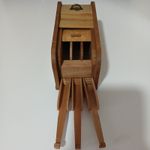 Vintage Japanese Mechanical Wooden Cigarette Dispenser Box Mt Fuji Roll Top