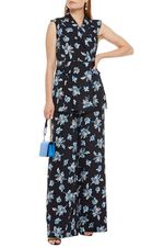 Womens Ladies Jumpsuit Size UK 10 Diane Von Furstenberg Bernice Wrap Tie Waist