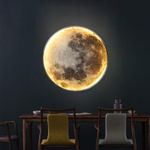 Modern Dimmable Moon Wall Lamp with Remote Control 3D Moon LED Wall Lamp 