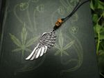 Raven Wing & Bone Skull Pendant - For the Morrigan  - Pagan, Wicca, Witchcraft