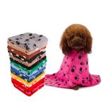 SMALL SOFT FLEECE PAW PRINT PET CAR BLANKET BLANKETS DOG PUPPY CAT BED JOB LOT