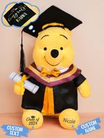 Custom Graduation Bear Toy with Engraved Name & Date - Winnie the Pooh Bear