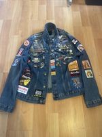 Status Quo Denim jacket With Pins And patches Size XL