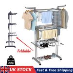 4 Tier Foldable Clothes Airer Rack Indoor Outdoor Dryer Laundry Dry Rail Hanger