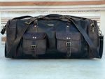 30" Cow Leather Men's duffel travel gym weekend overnight bag Extra Large Black