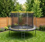 Big Air Orbit 7x10ft Oval Trampoline With Safety Enclosure Free Ladder Cover & A