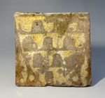 MEDIEVAL; 14th CENTURY HERALDIC ENCAUSTIC TILE.