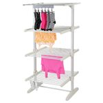 4 Tier Large Heated Clothes Dryer Airer & Economic Washing Stores Flat 36 Rails