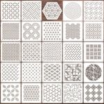 20pcs/25pcs Reusable Sashiko Stencil Kit Handmade Sashiko Thread Kit  Beginners
