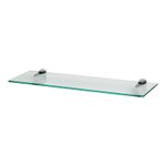 1x Clear 60cm Floating Glass Wall Shelf Bathroom Shelves with Chrome Brackets