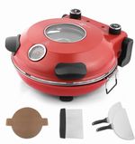 KLAIF Electric Pizza Oven 12" Ceramic Stone Dual Temperature Controls – LMR Red