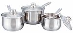 3 Piece Induction Pan Set Stainless Steel Cookware by Buckingham