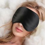 100% Pure Silk Sleep Mask Blindfold Silk Eye Mask Over Sized Total Blackout