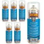 Hycote Colour Clear Lacquer Aerosol Spray Paint High Gloss Fast Drying 400ml x6
