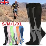Compression Socks For Men & Women Varicose Veins Anti-Fatigue Flight Running NHS