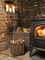 Square Kubu Wicker Rattan Log Storage Handmade Basket